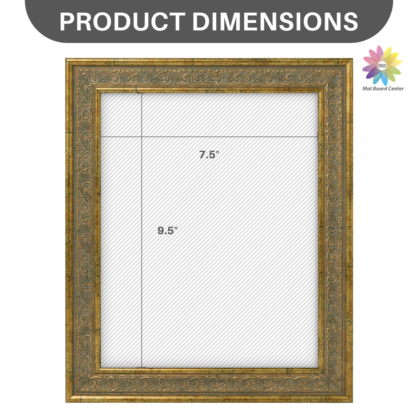 8x10 Distressed Gold Ornate Picture Frame (12 Pcs per Box)