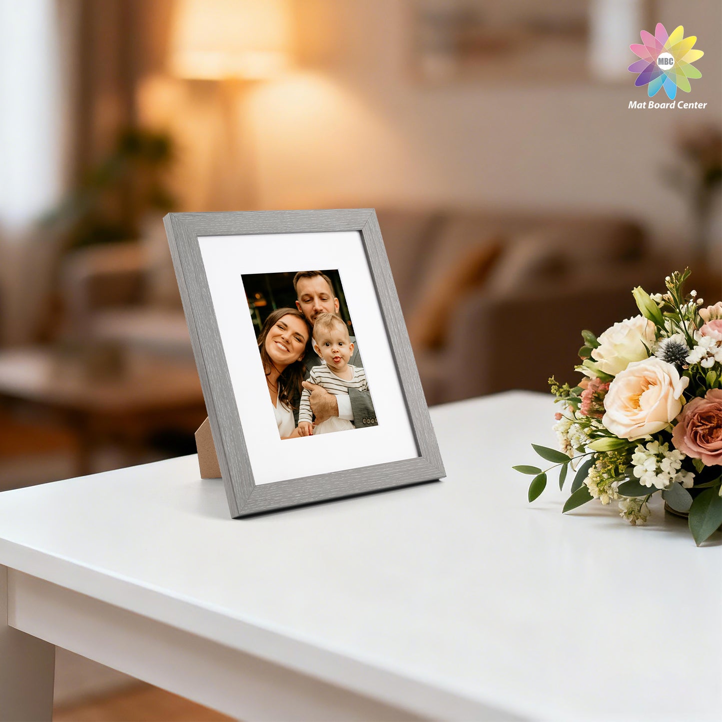 Clearance 8x10 Picture Frame for 5x7 Photo with White Mat and Plexiglass Mix Colors (8 Pcs Per Box)