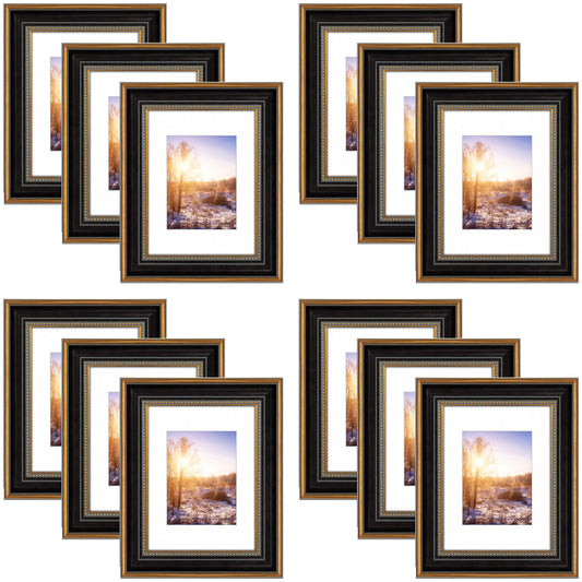 9x12 Ornate Picture Frame with white Mat for 6x8 Photo (12 Pcs per Box)