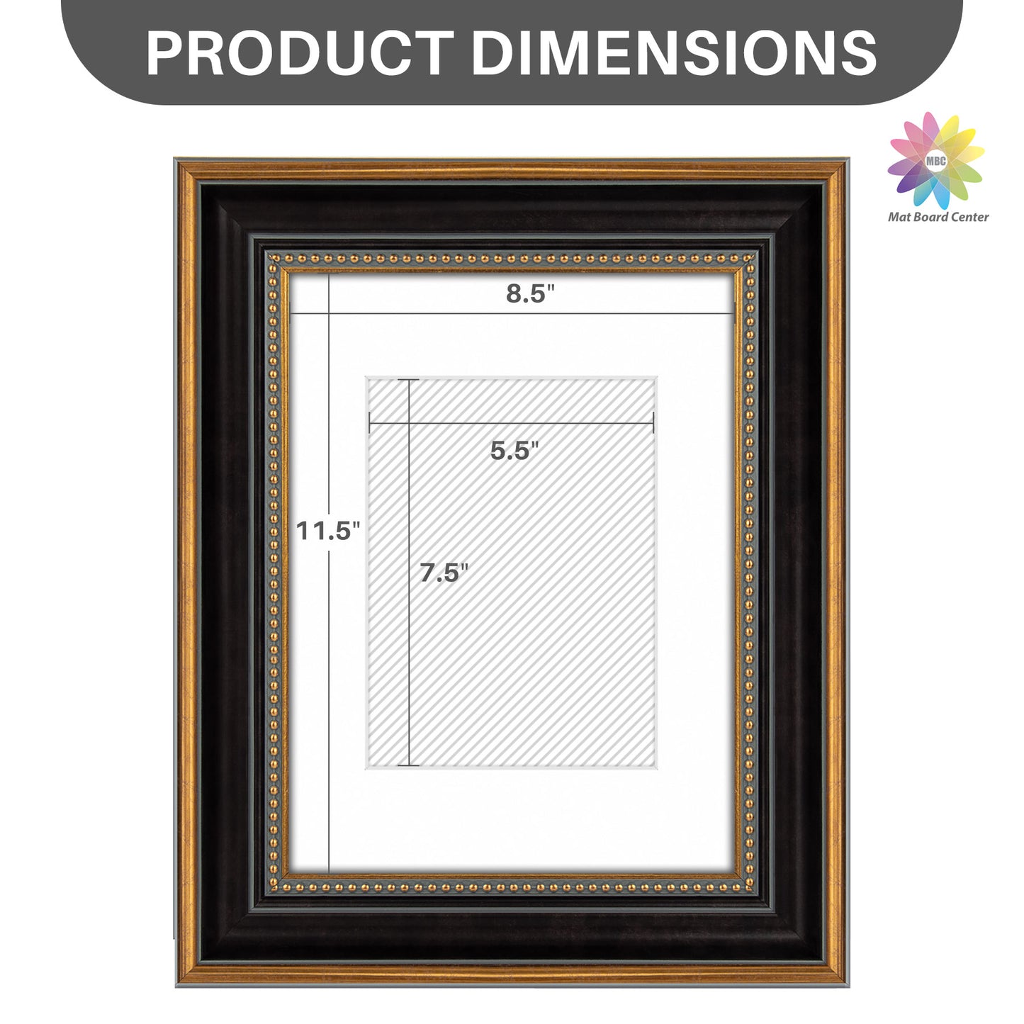 9x12 Ornate Picture Frame with white Mat for 6x8 Photo (12 Pcs per Box)