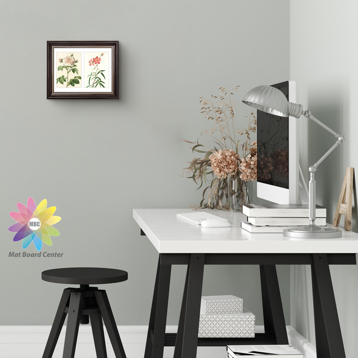 8.5x11 Collage Picture Frame with White Mat for Two 5x7 Photos Brown and Ornate Gold Color (10 Pcs per Box)