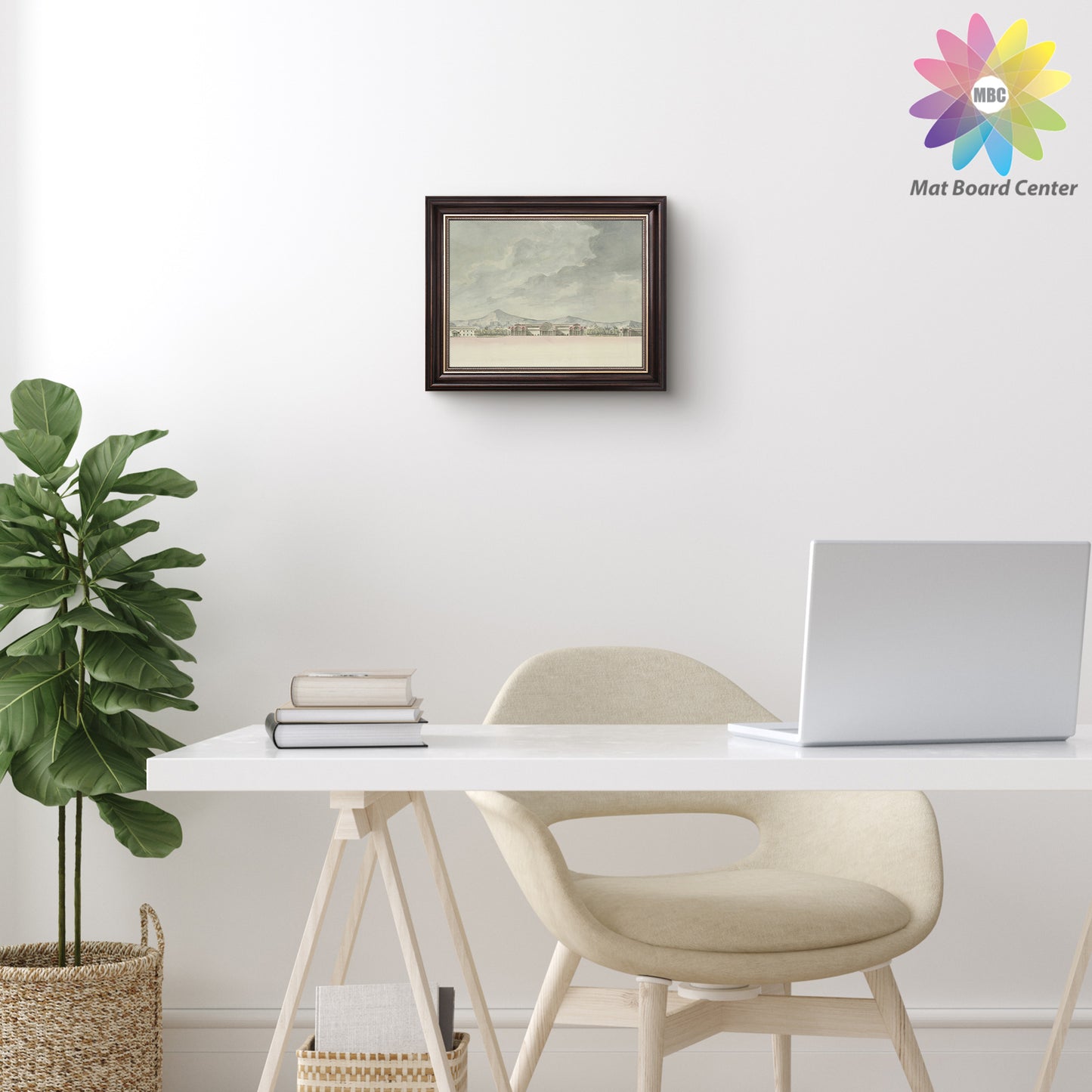 8.5x11 Collage Picture Frame with White Mat for Two 5x7 Photos Brown and Ornate Gold Color (10 Pcs per Box)