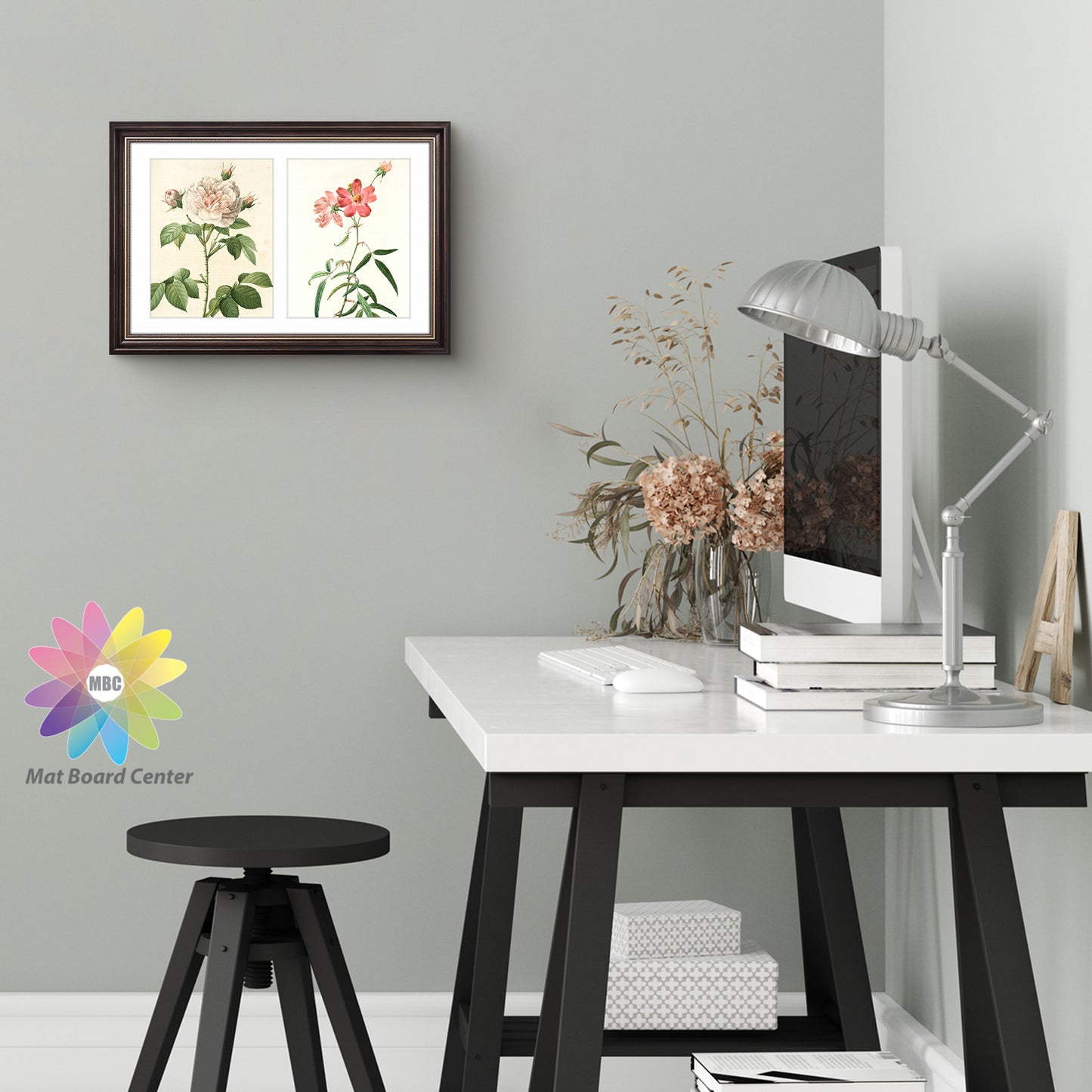 12x19 Collage Picture Frame with White Mat Displays Two 8x10 Photo Brown and Ornate Gold Color (6 Pcs per Box)