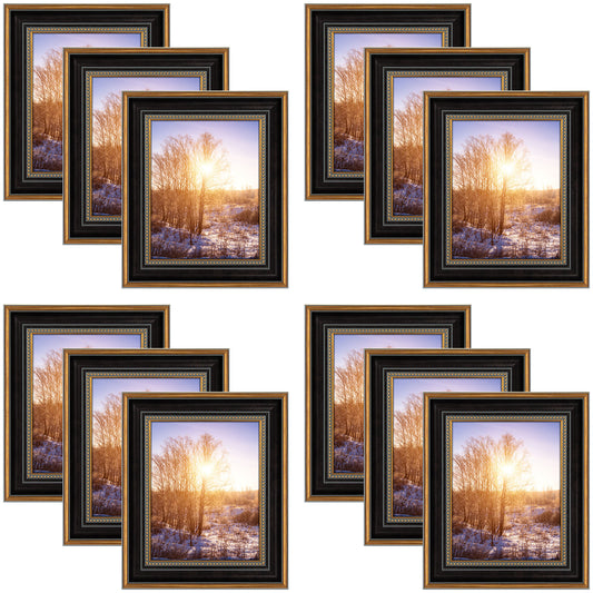 8x10 Ornate Picture Frame Black and Ornate Gold Color (12 Pcs per Box)