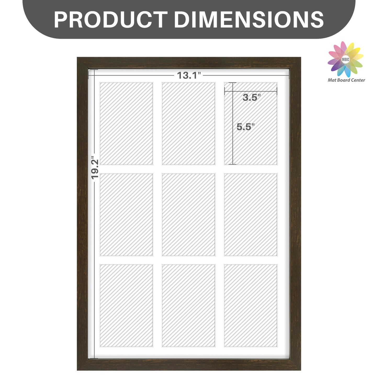 Clearance 13.6x19.7 Collage Photo Frame For Nine 4x6 Pictures With White Mat and Real Glass (8 Pcs Per Box)
