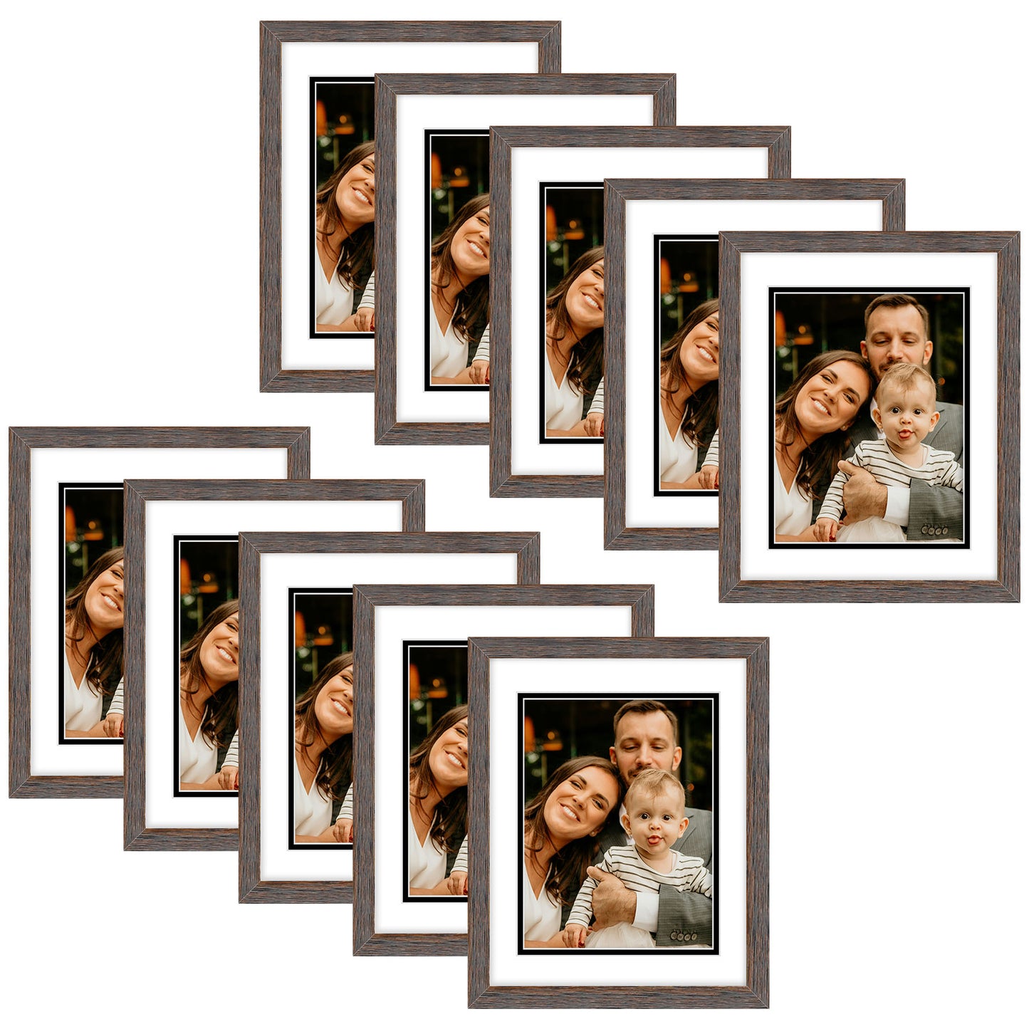 Clearance 11x14 Diploma Frame For 8.5x11 Certificate With White Over Black Double Mat (10 Pcs Per Box)