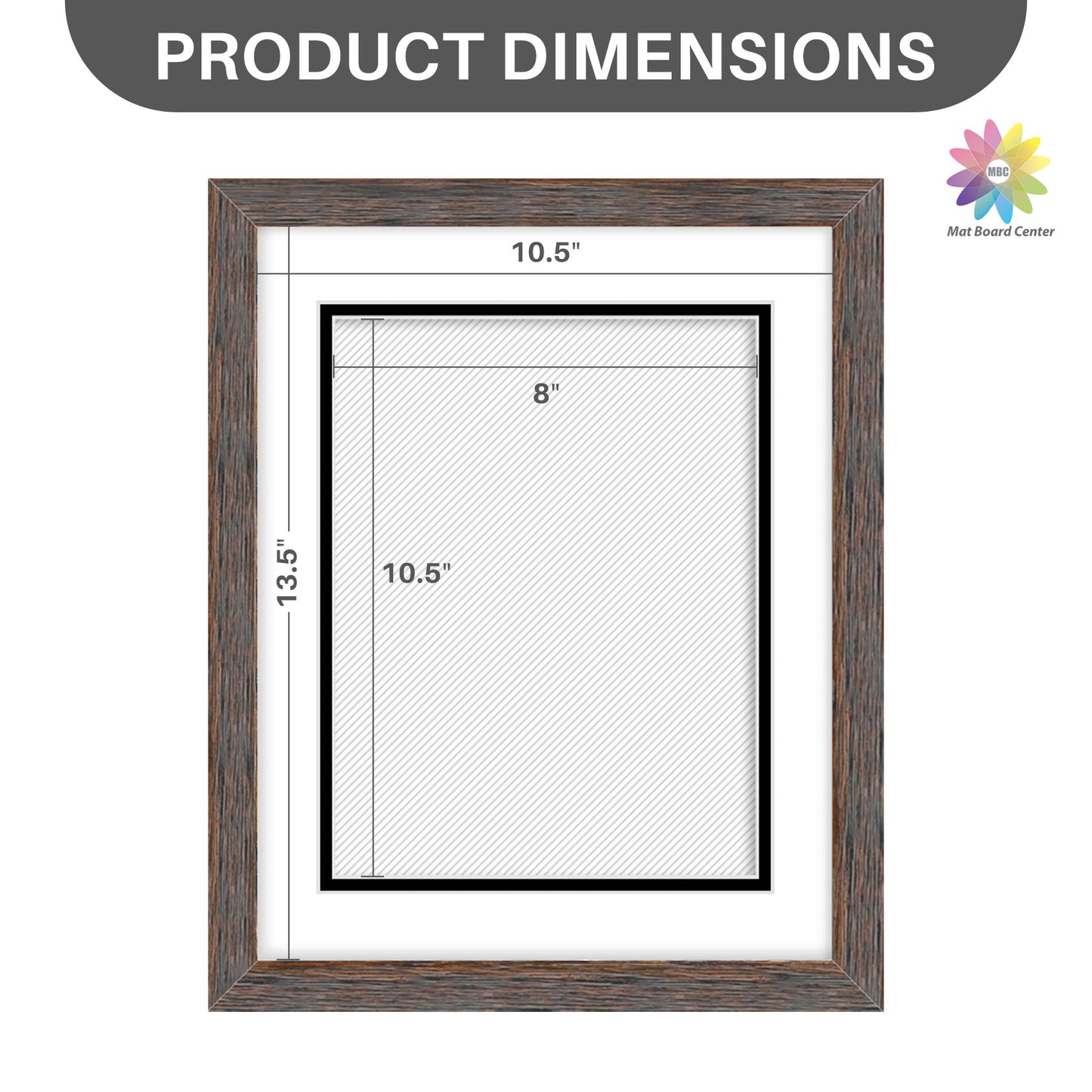 Clearance 11x14 Diploma Frame For 8.5x11 Certificate With White Over Black Double Mat (10 Pcs Per Box)