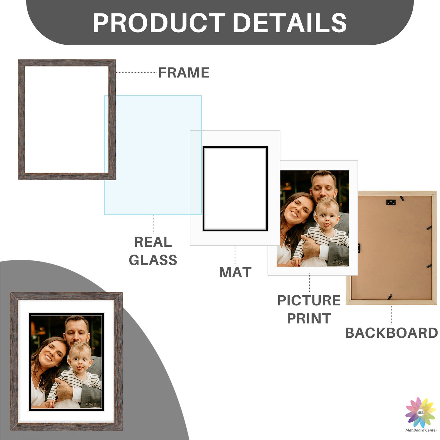 Clearance 11x14 Diploma Frame For 8.5x11 Certificate With White Over Black Double Mat (10 Pcs Per Box)