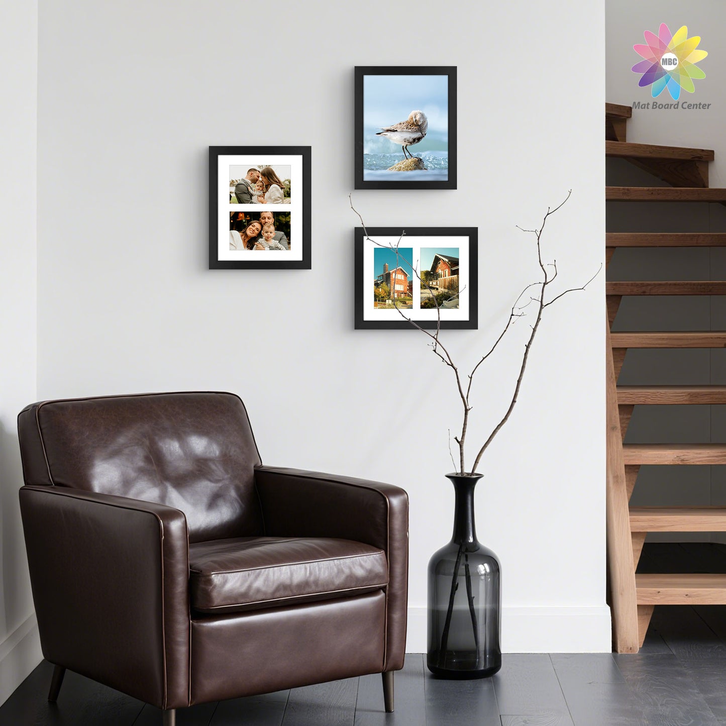 Clearance 4x6 Double Picture Frame With Real Glass and White Mat (9 Pcs Per Box)