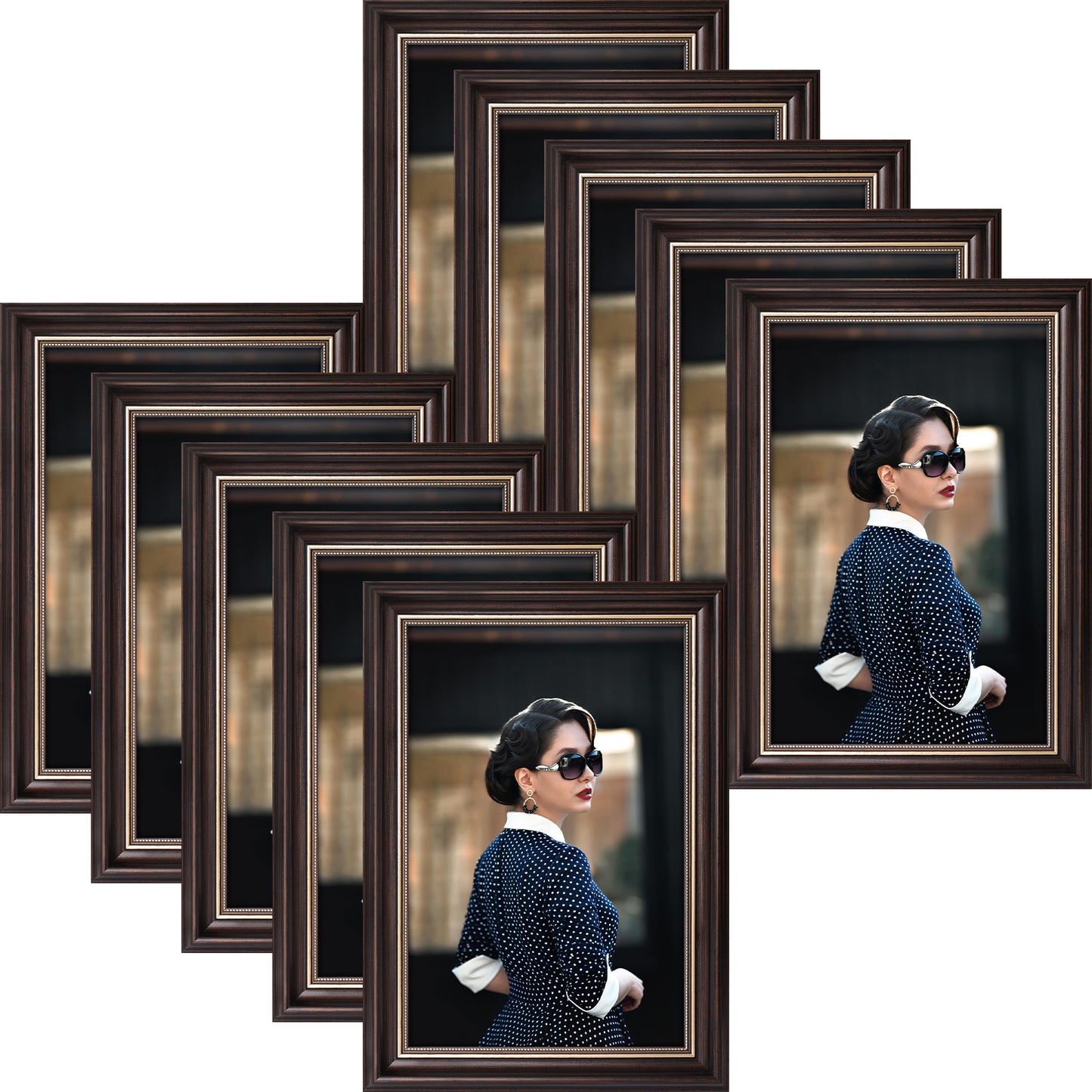 8x12 Ornate Picture Frame Brown and Ornate Gold color (10 Pcs per Box)