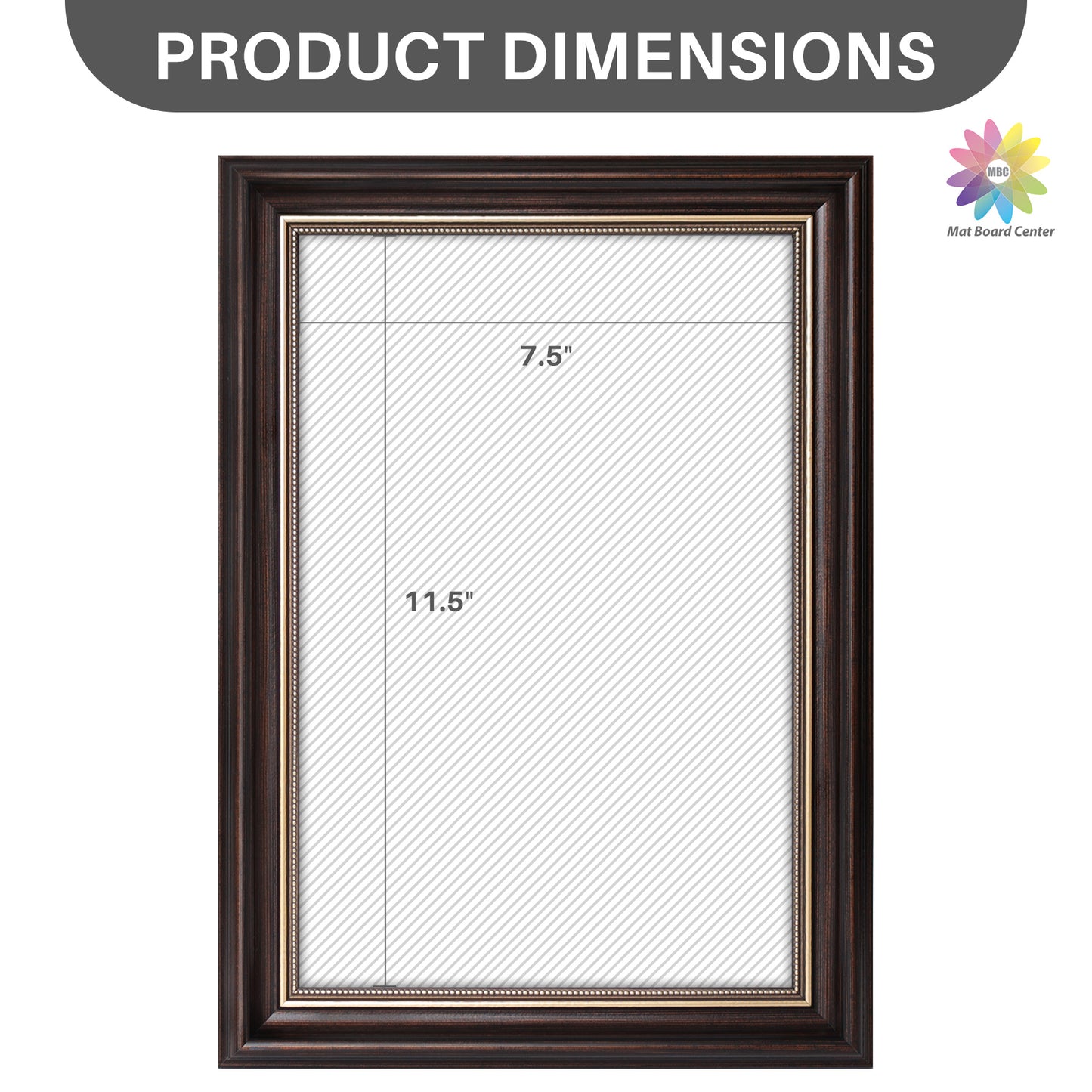 8x12 Ornate Picture Frame Brown and Ornate Gold color (10 Pcs per Box)