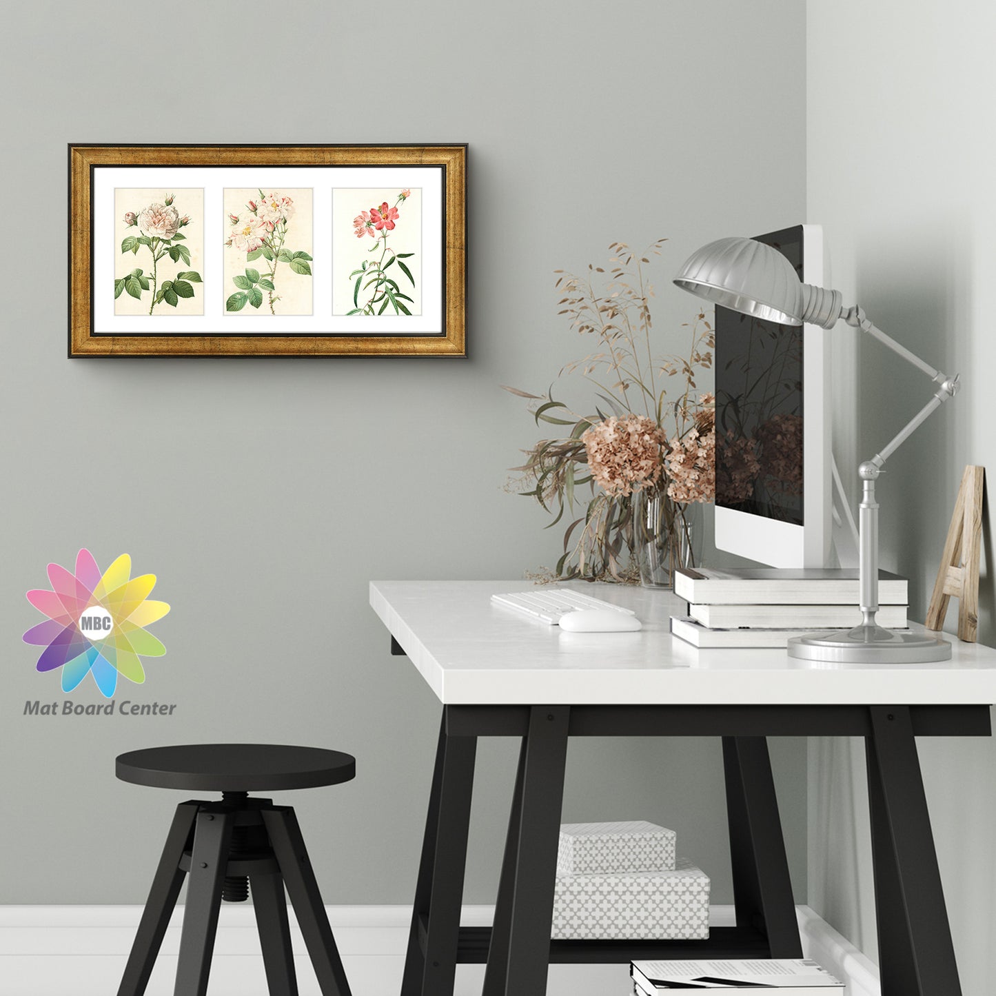 9x18 Collage Picture Frame For Three 5x7 Pictures Dark Gold-Brown Color (10 Pcs per Box)
