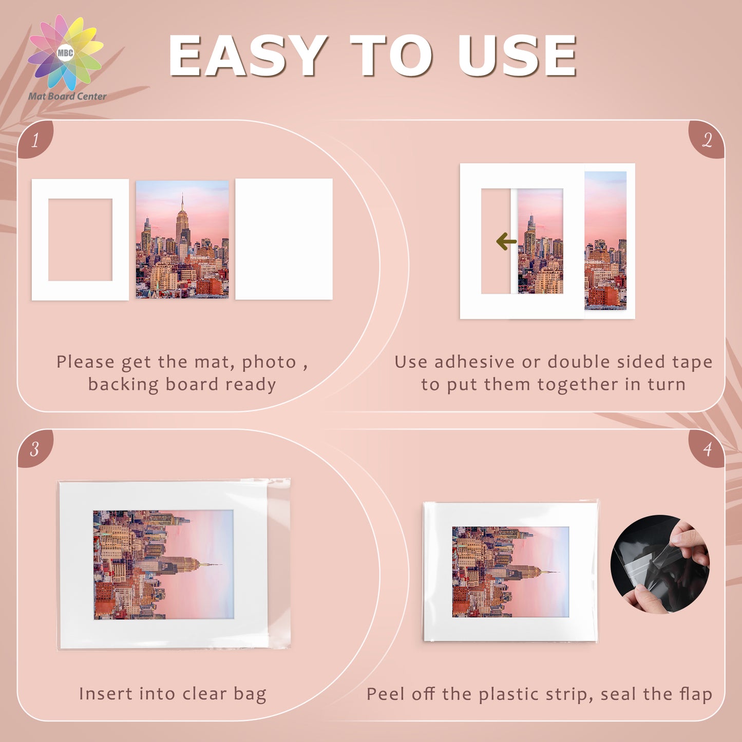 25 Pack 16x20 Whitecore Economy Pre-Cut Mat + Backing + Bag
