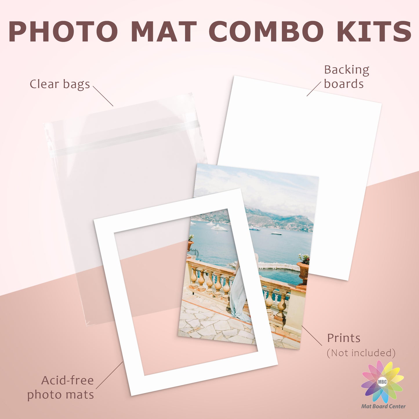 10 Pack 20x24 Whitecore Pre-Cut Mat Board for 16x20 Photo + Backing + Bag