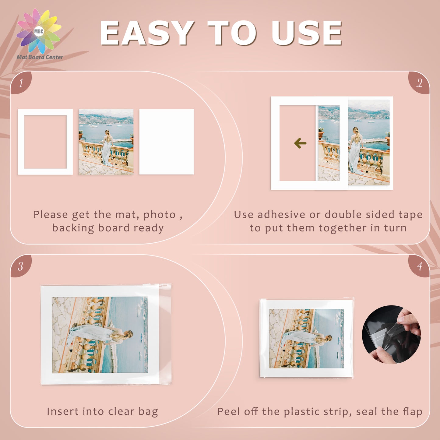 100 Pack 20x24 Whitecore Pre-Cut Mat Board for 16x20 Photo + Backing + Bag