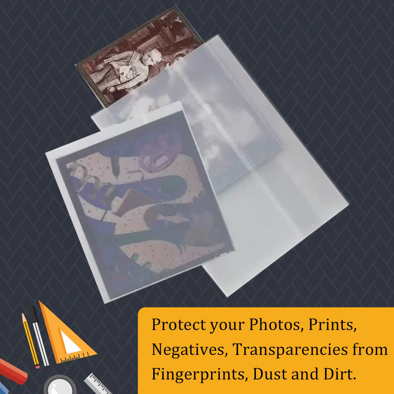 Lineco,Glassine Envelopes, Protect Photos, Prints, Negatives. Air, Water, Dust, Grease Resistant, Store Stamps, Coins, Scrapbooking, Storage (Pack of 100)