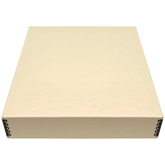 Lineco Tan 3" Deep Museum Archival Storage Box Drop Front Design Acid-Free with Metal Edge