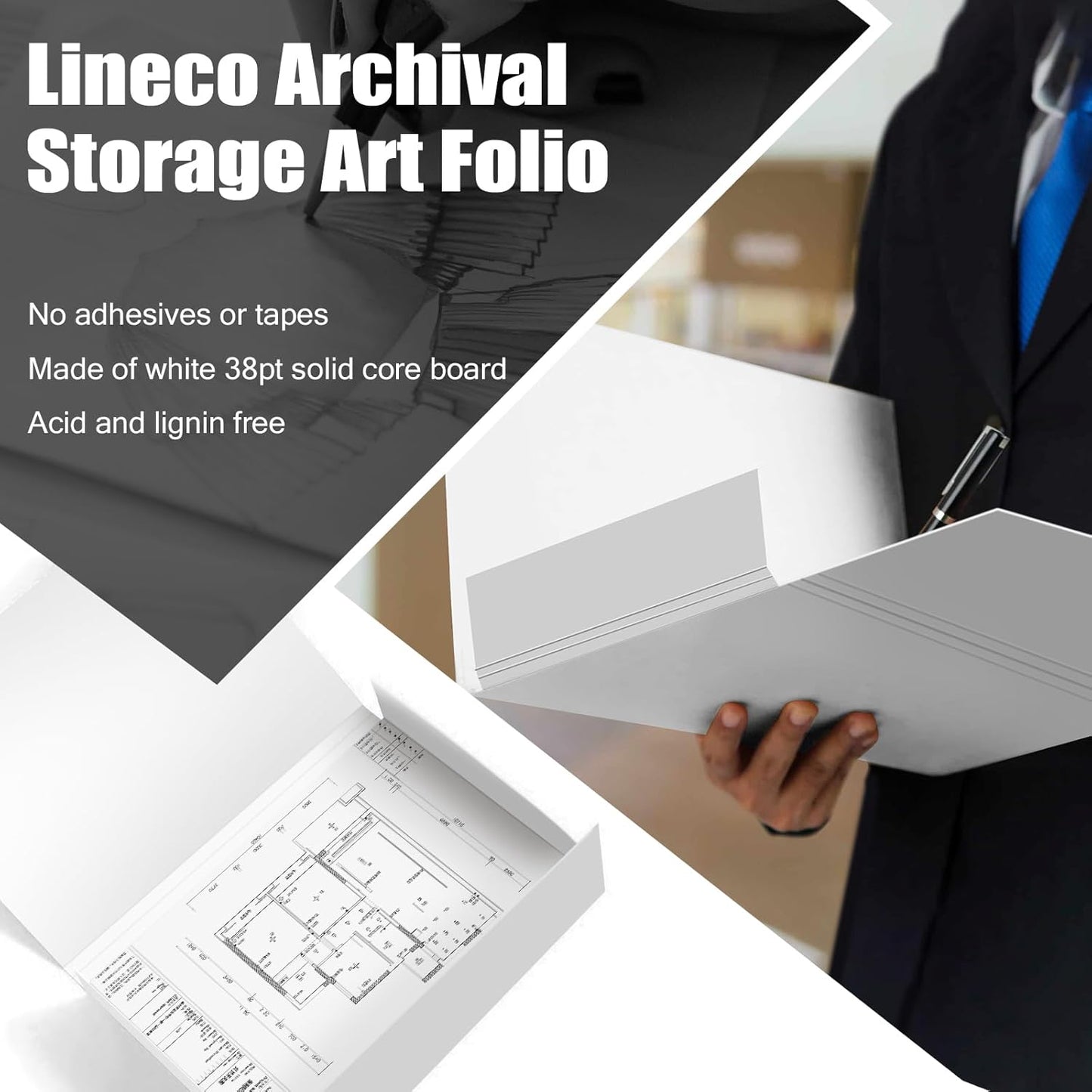 Lineco Archival Storage Art Folio for 11x14 Inch Artwork, 1.25 Inches Deep(1 Pack)