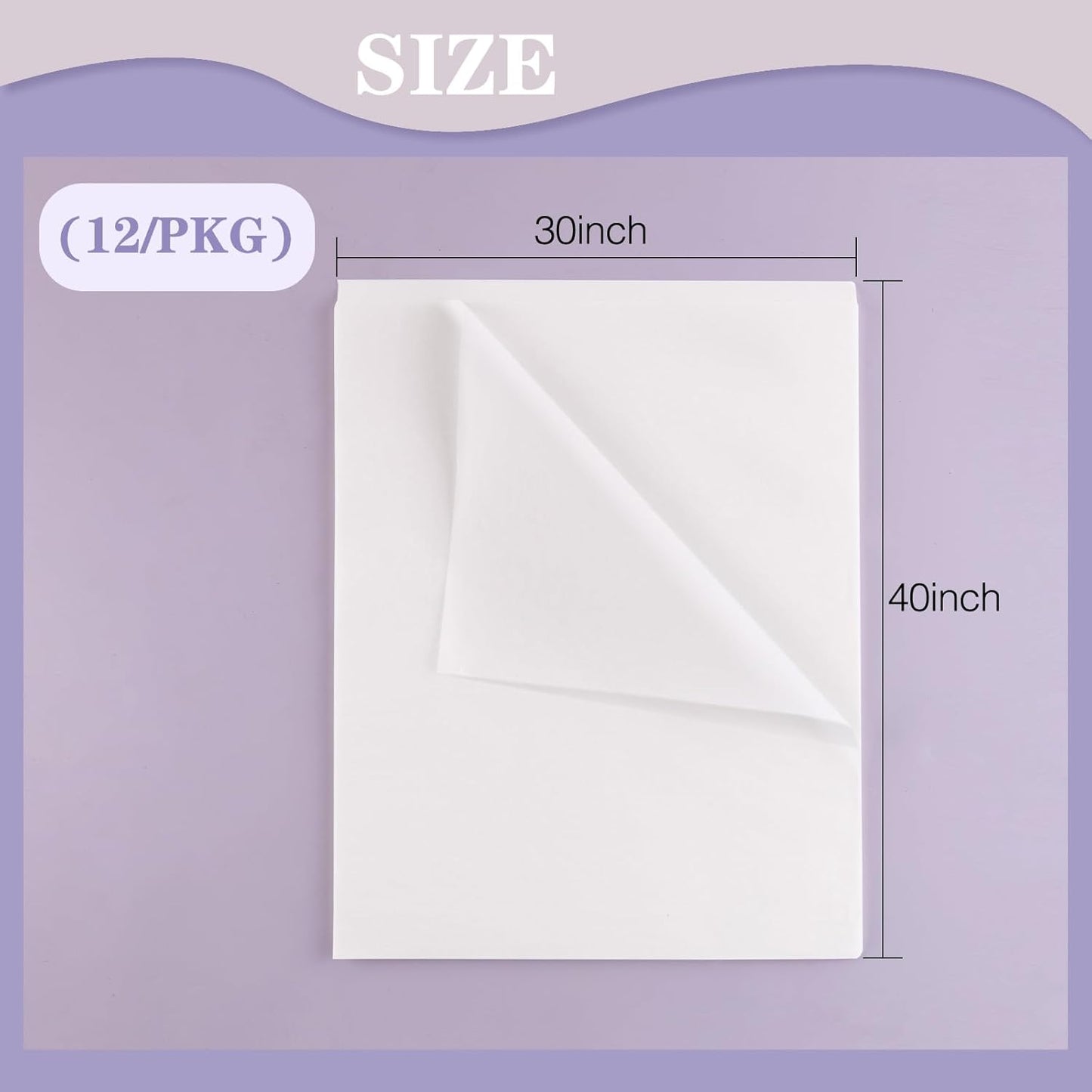 Lineco 30x40 inches Unbuffered Interleaving Acid-Free Tissue Paper for Storage (12 Pack)