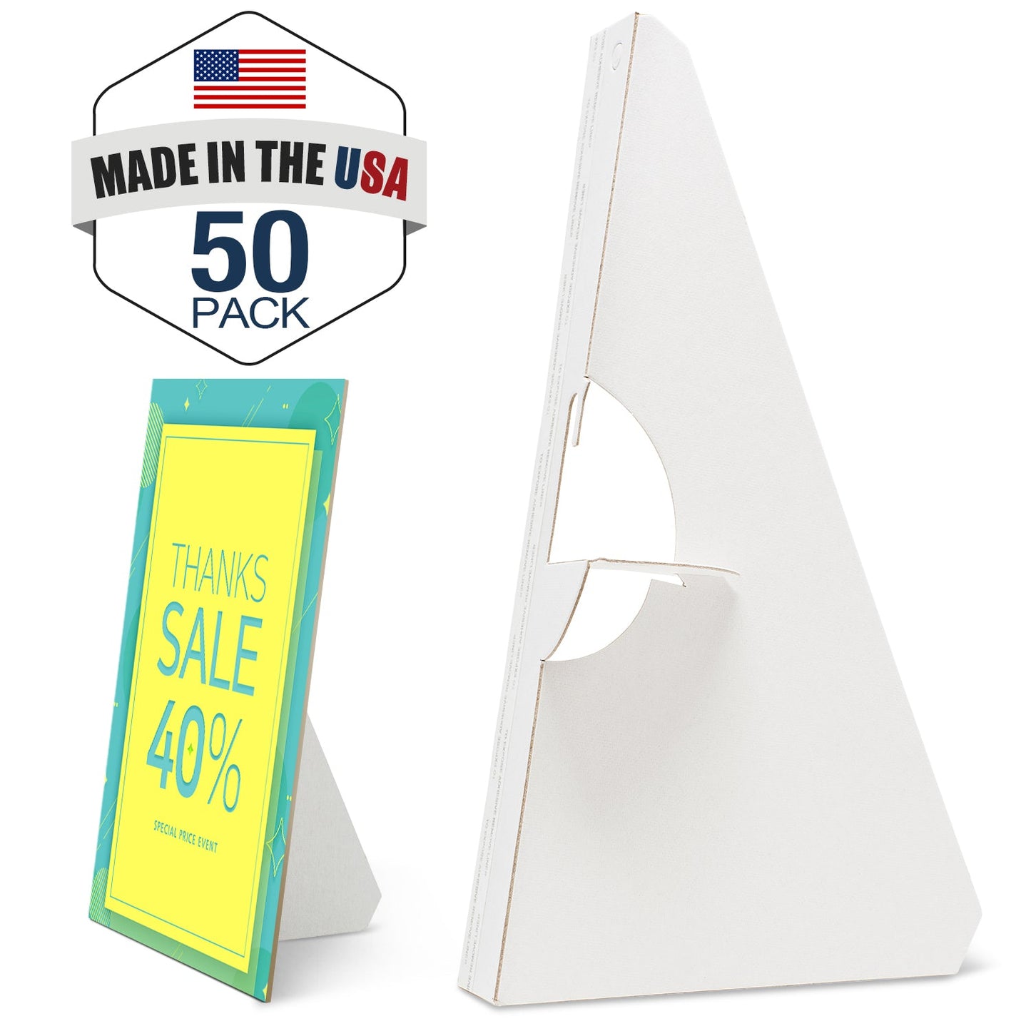 Self Stick Easel Back,Cardboard Stand Pack of 50 15 Inch