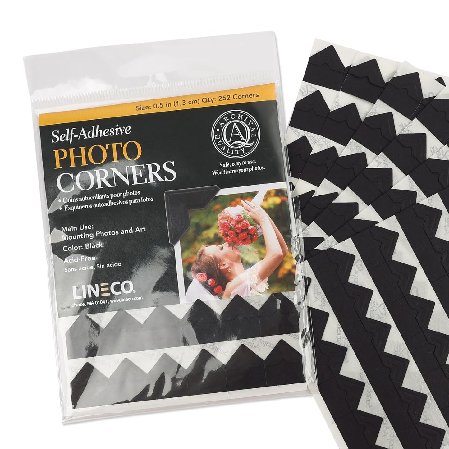 Lineco,Self-Adhesive Photo Corners,Package of 252