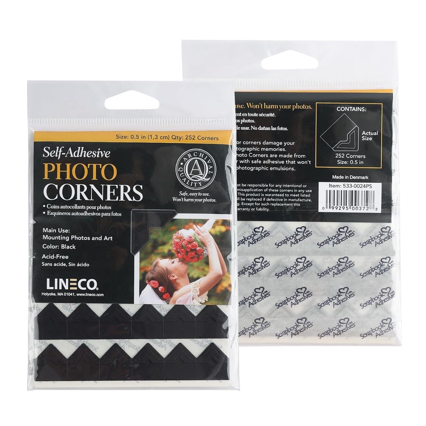 Lineco,Self-Adhesive Photo Corners,Package of 252