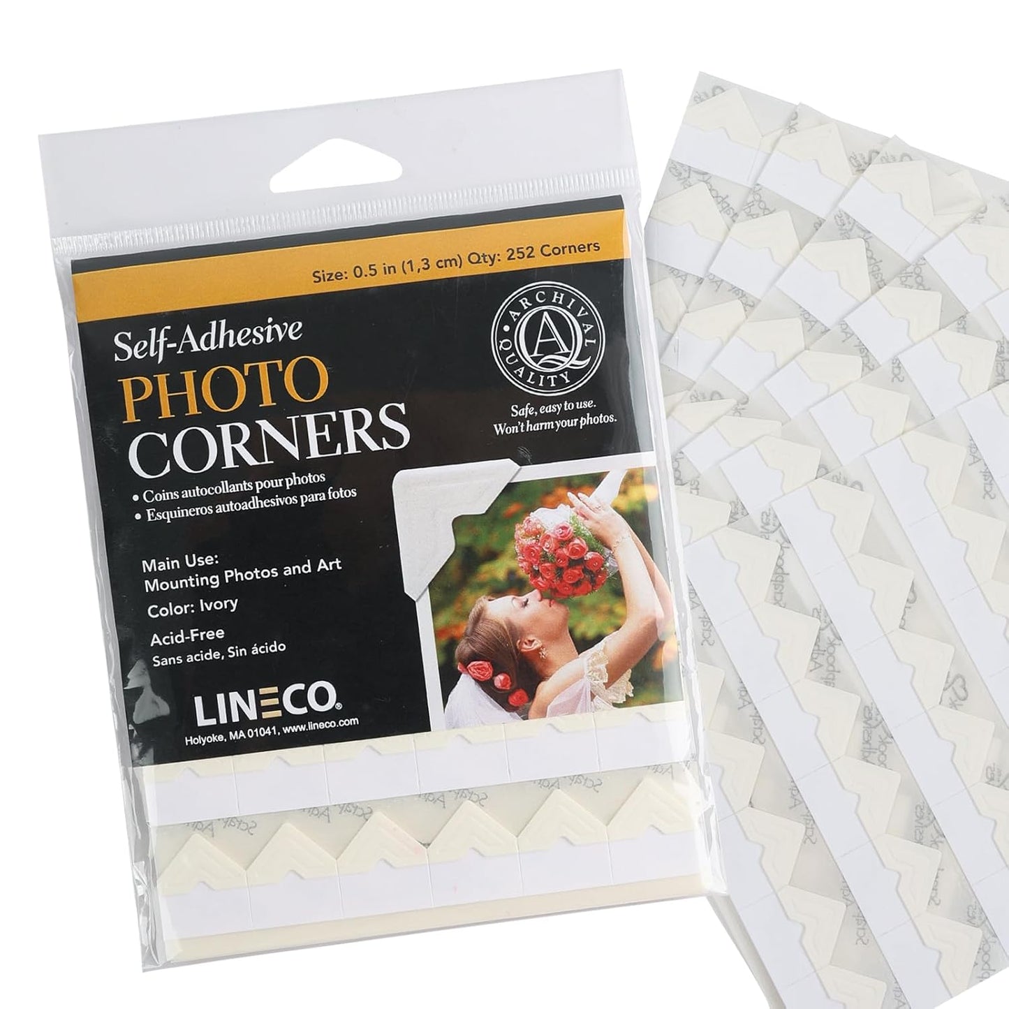 Lineco,Self-Adhesive Photo Corners,Package of 252