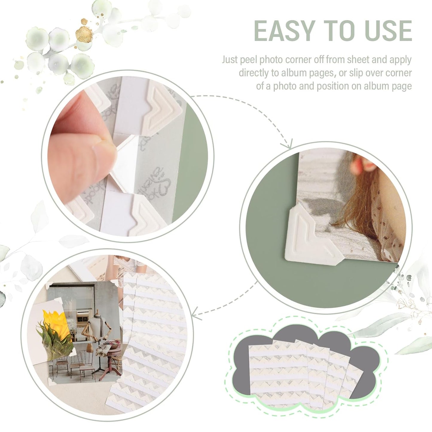 Lineco,Self-Adhesive Photo Corners,Package of 252