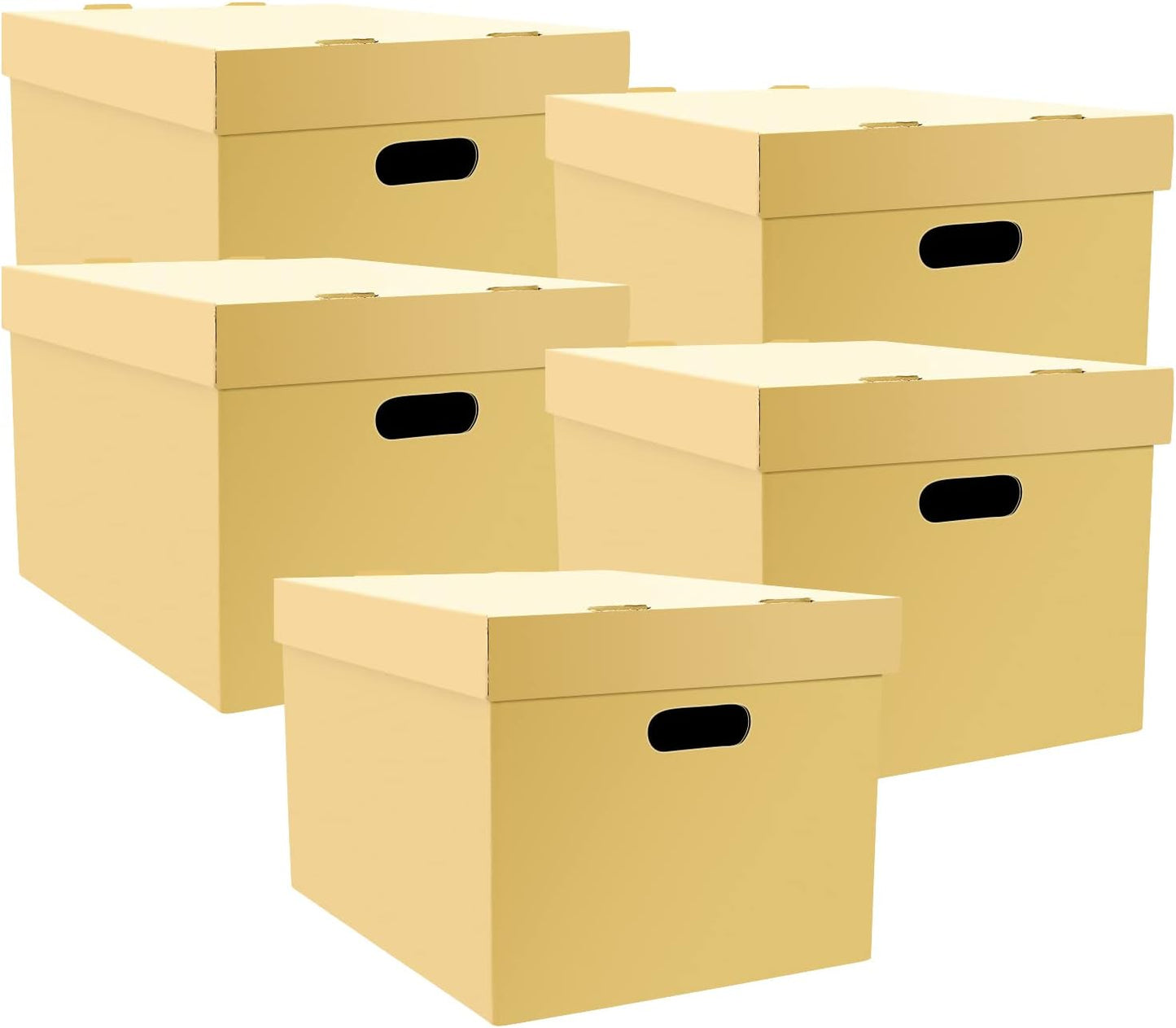 12x15x10 inches Archival Storage Cartons (5 Pack) Tan