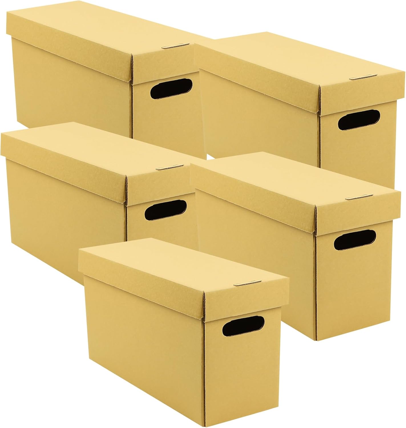6x15x10 inches Archival Storage Cartons (5 Pack) Tan