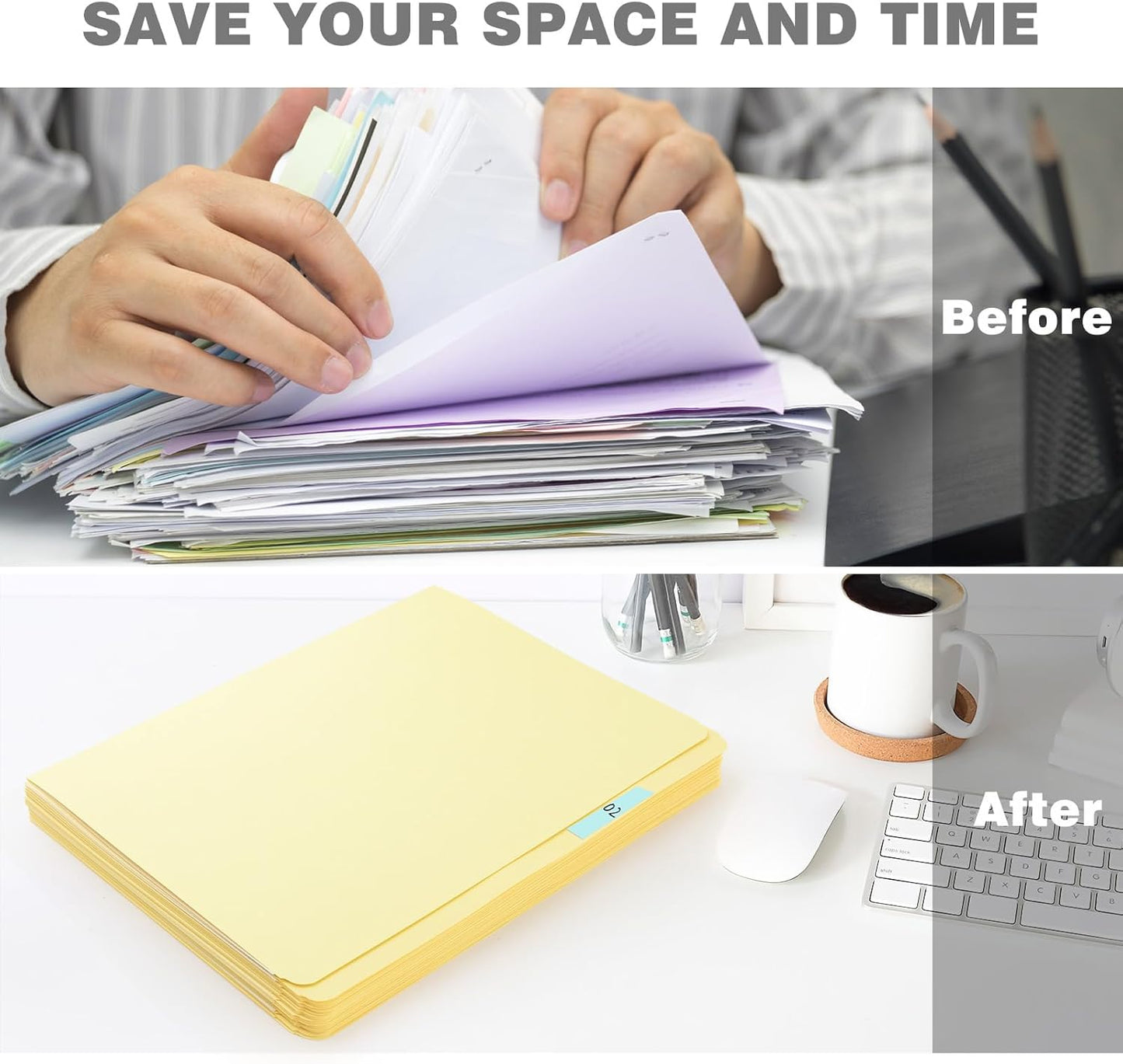 9.5x14.75 Inches Lineco Archival Letter Size File Folders Lignin-Free Light Tan 10 Pt