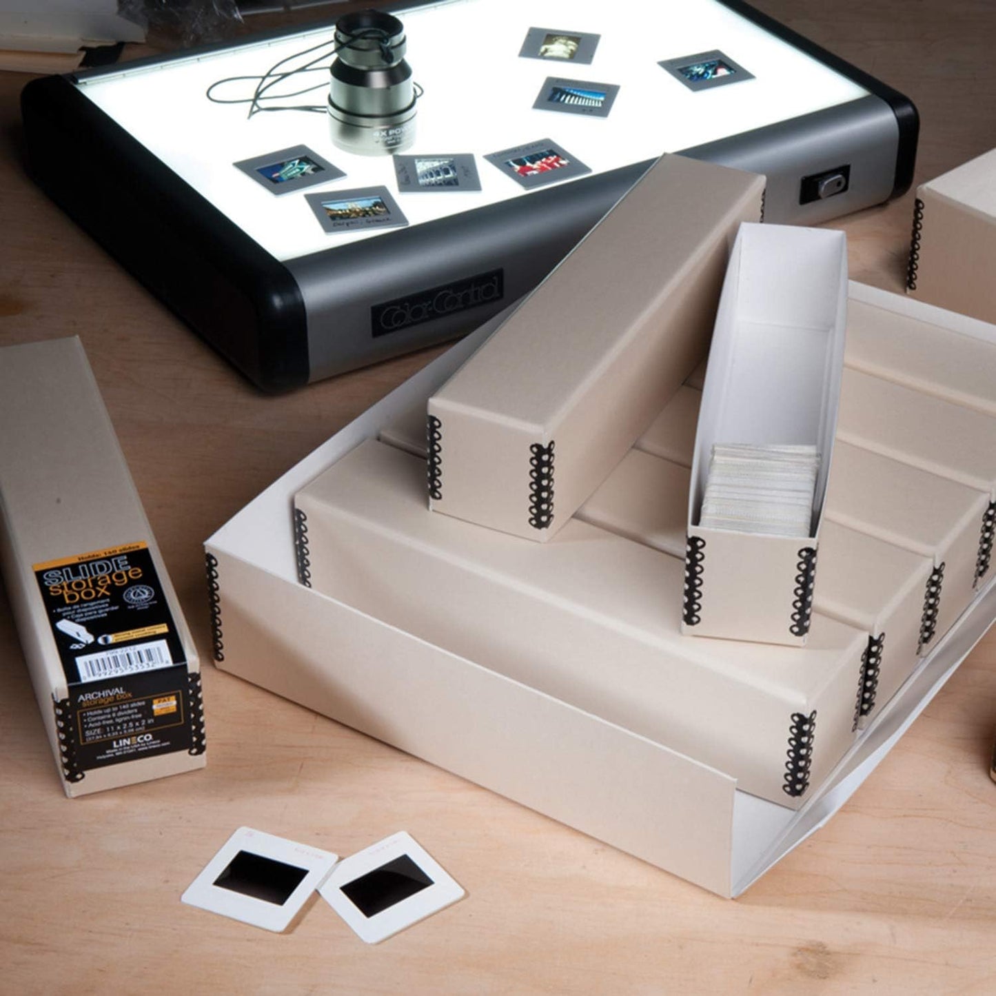 Lineco 15.5 x 11.5 x 3 Inches Archival Slide Storage Case