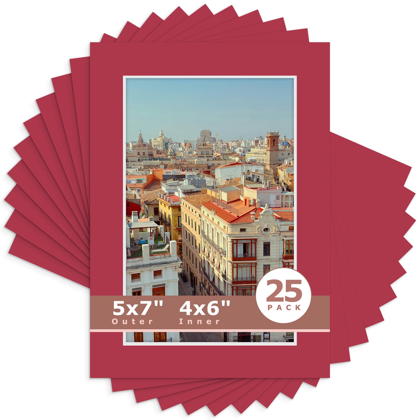 5x7 Economy Pre-Cut Mat For 4x6 Picture-Pack of 25 N117 China Red