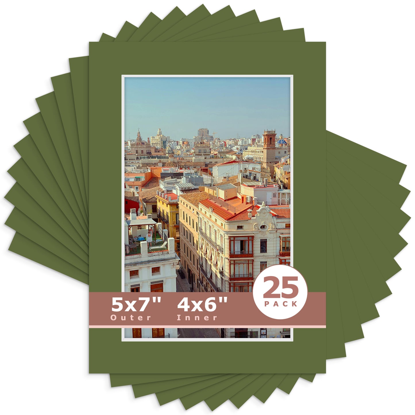 5x7 Economy Pre-Cut Mat For 4x6 Picture-Pack of 25 N134 Rock Garden