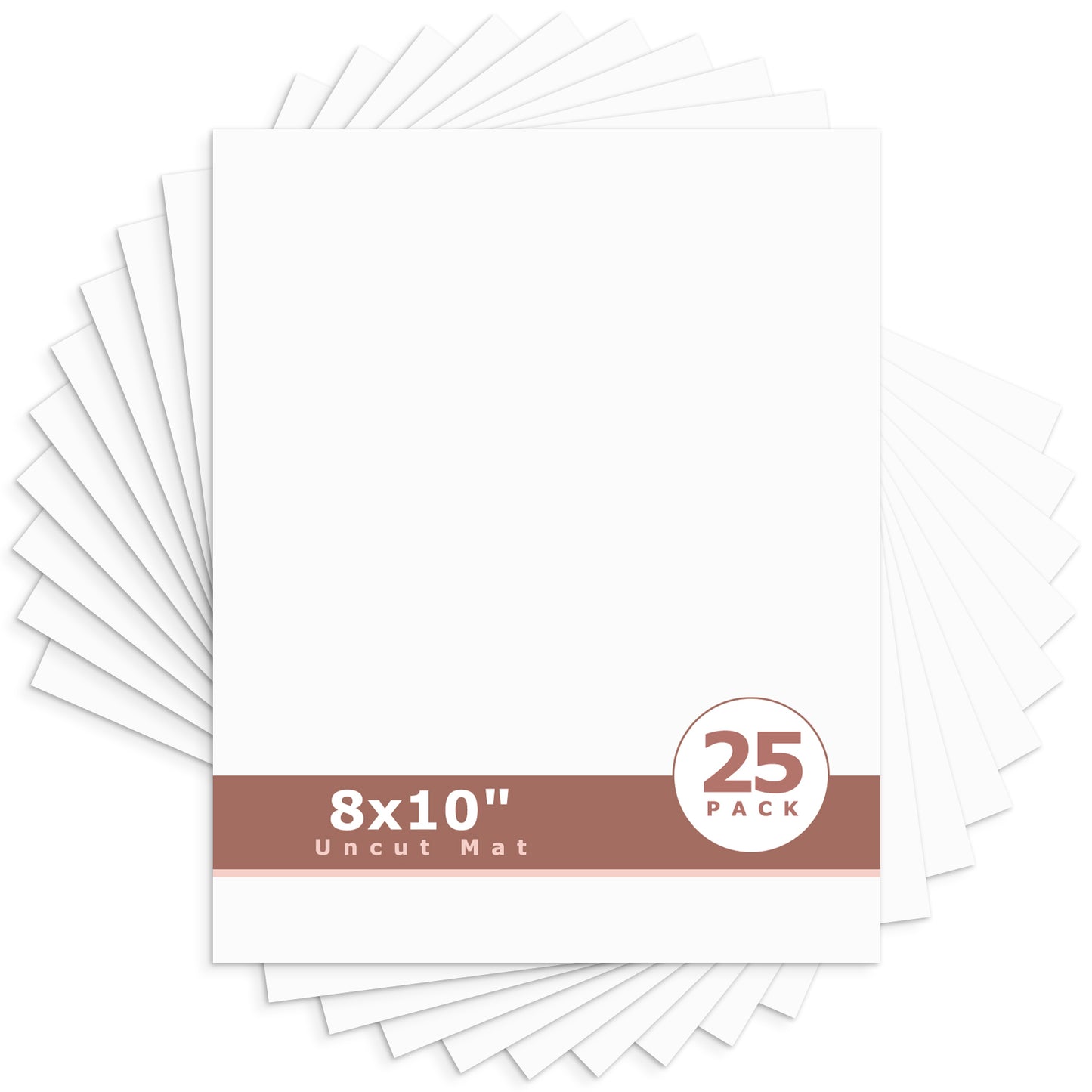8x10 Uncut Mat Boards - Pack of 25 White