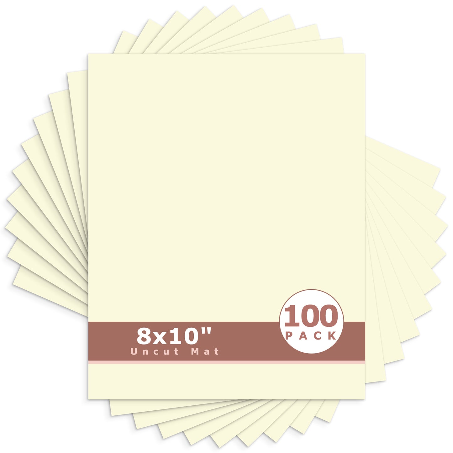 8x10 Uncut Mat Boards - Pack of 100 Ivory