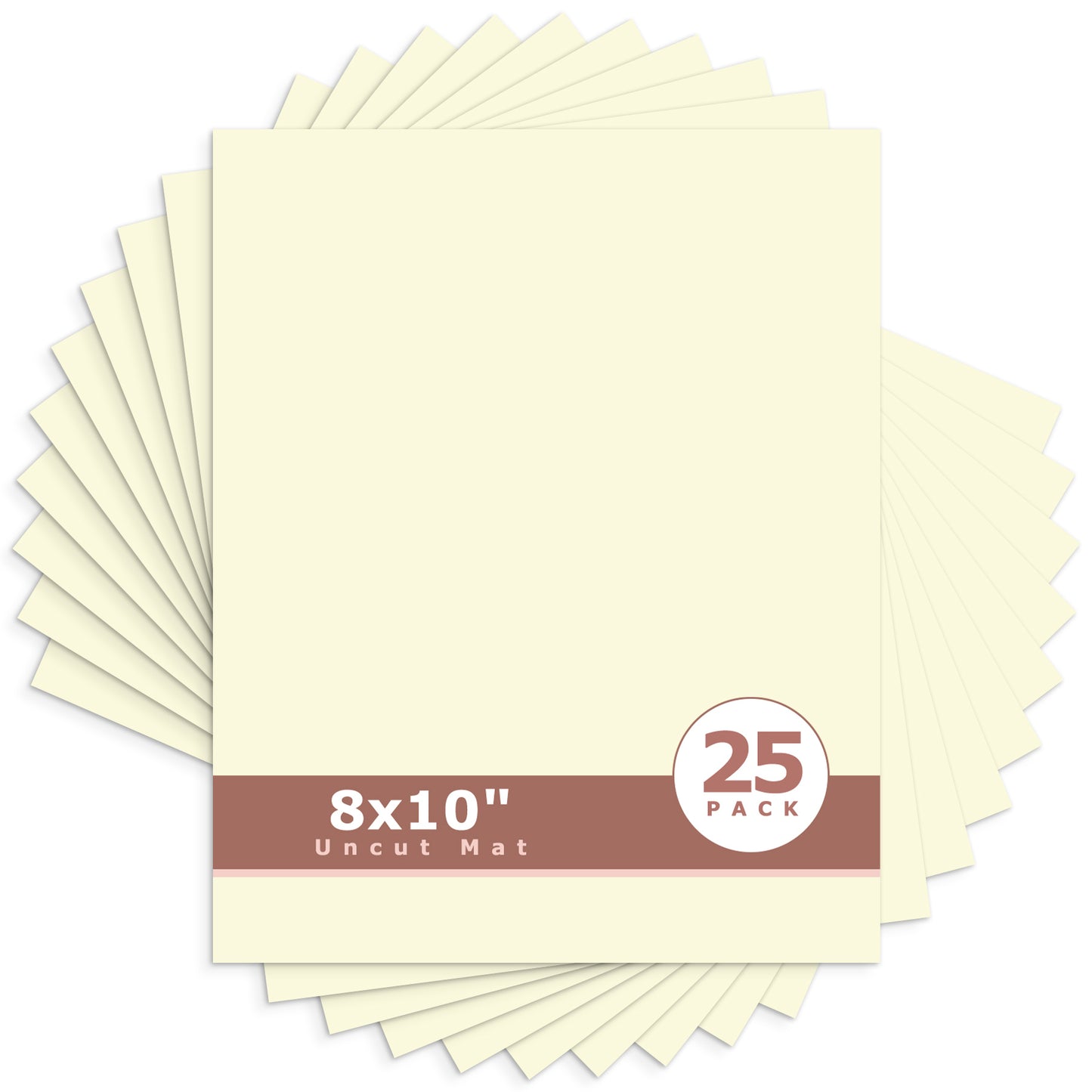 8x10 Uncut Mat Boards - Pack of 25 Ivory