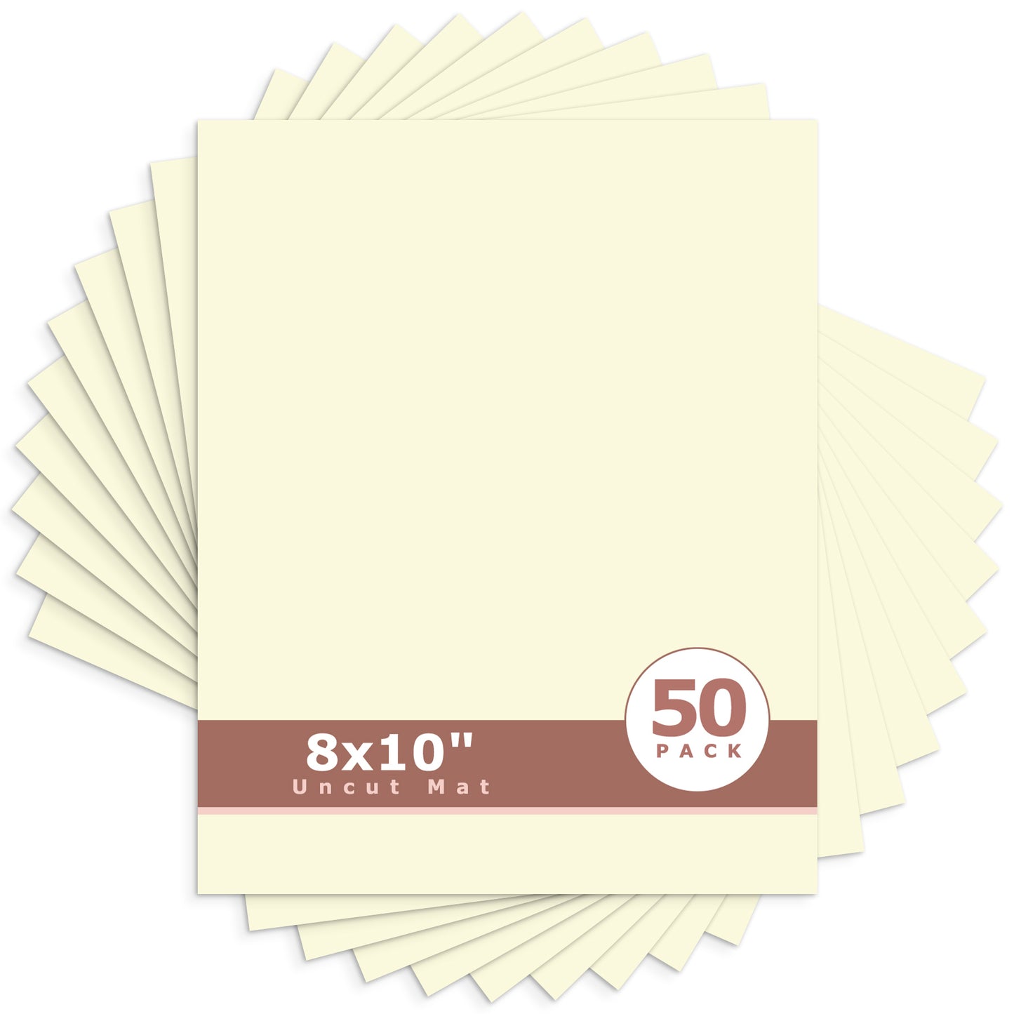 8x10 Uncut Mat Boards - Pack of 50 Ivory