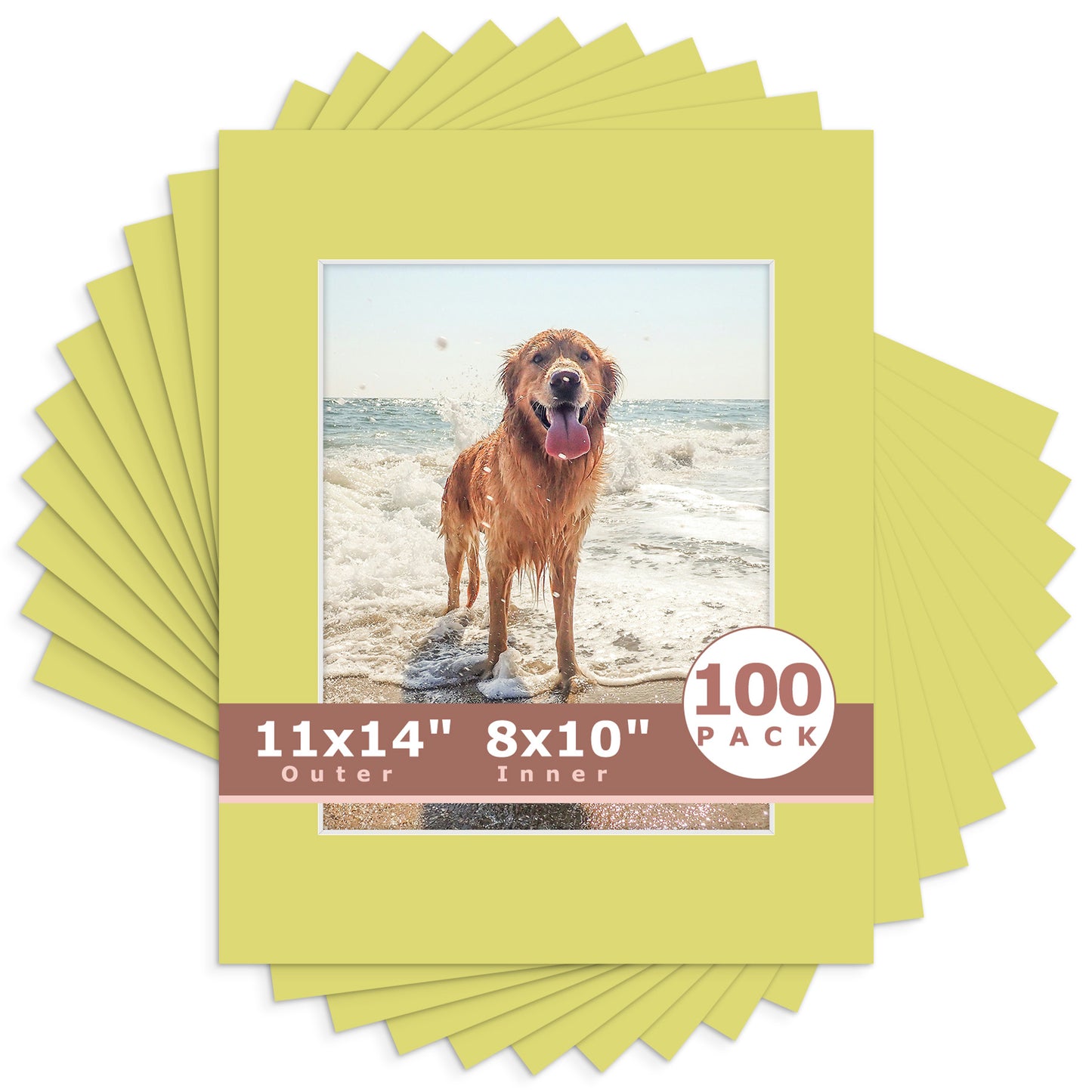 11x14 Whitecore Pre-Cut Mat Board - Pack of 100 8x10 (7.5x9.5 exact opening) N127 Frolic