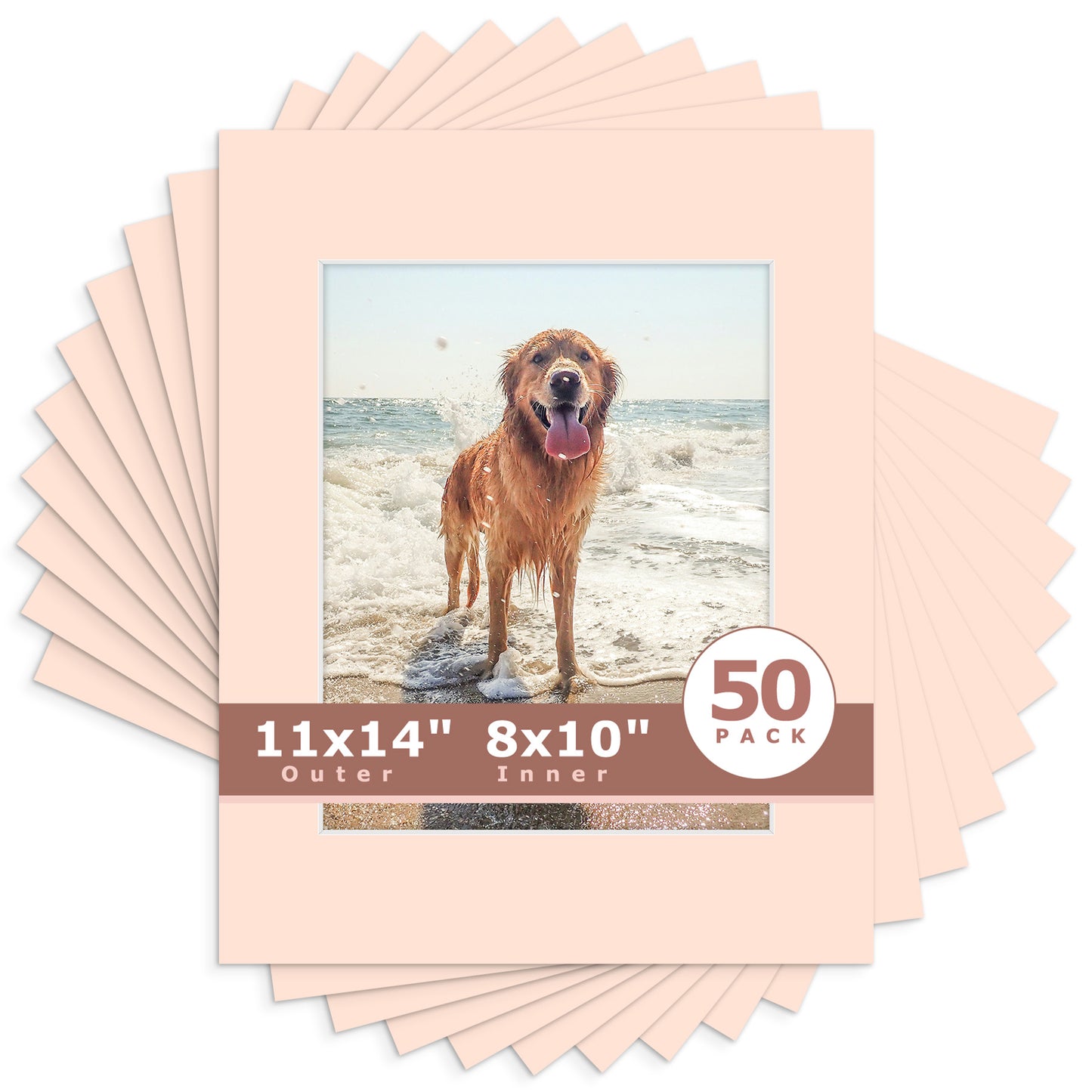 11x14 Whitecore Pre-Cut Mat Board - Pack of 50 8x10 (7.5x9.5 exact opening) N229 Pink