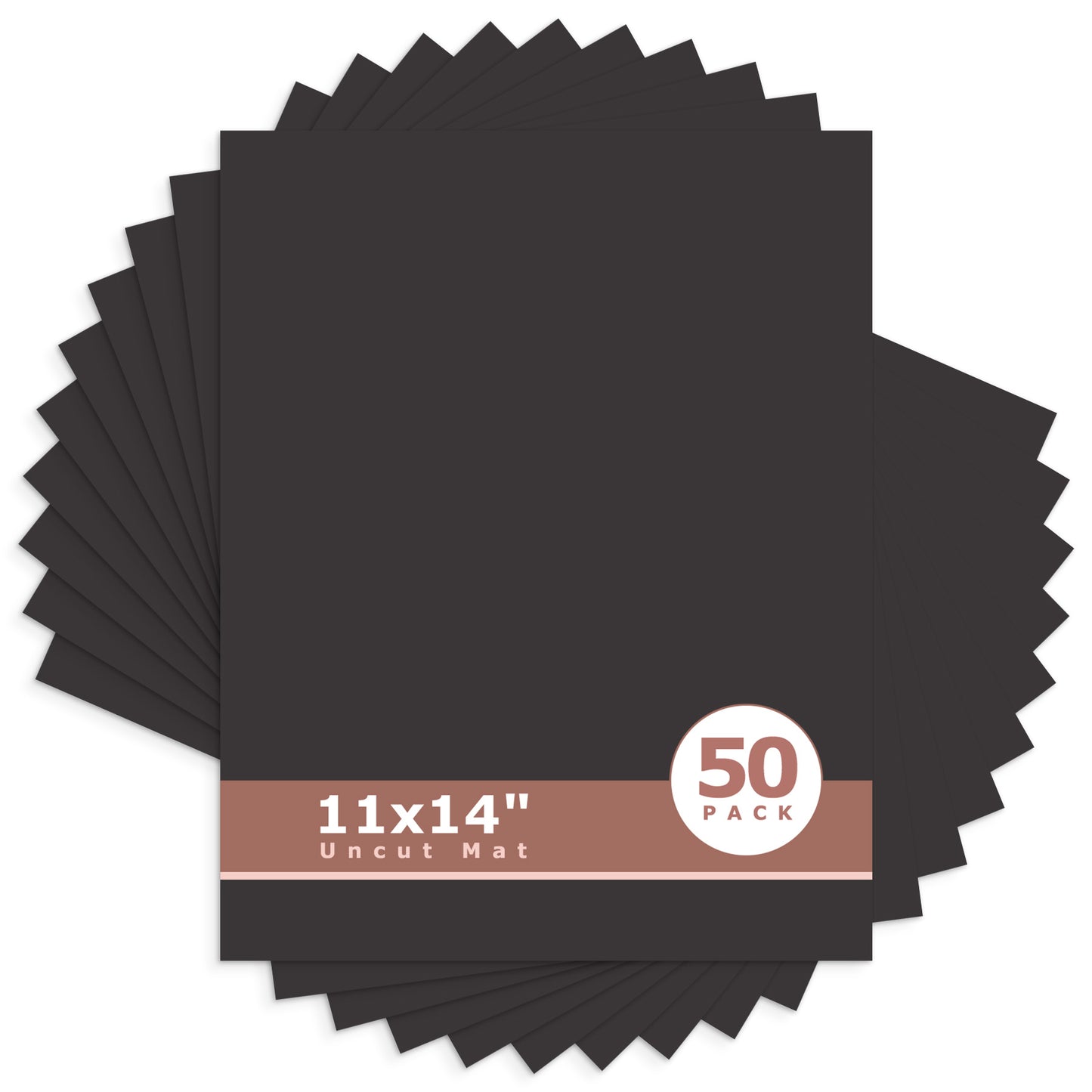 11x14 Uncut Mat Boards - Pack of 50 Black