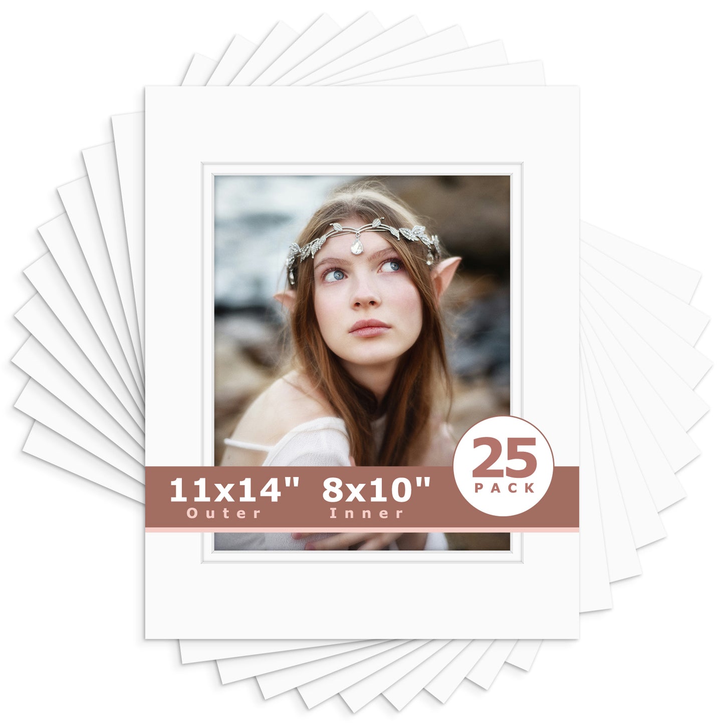 11x14 Double Mat For 8x10 Photos - Pack of 25 Off White Off White