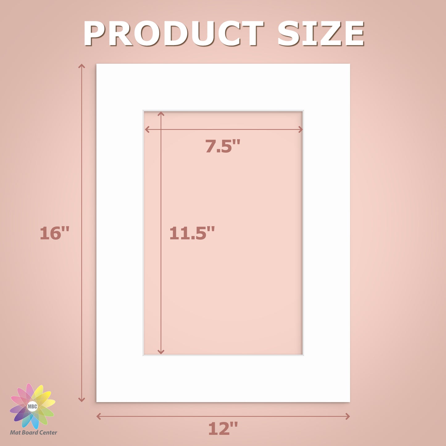 12x16 Picture Mats For 8x12 Photos - Pack of 25