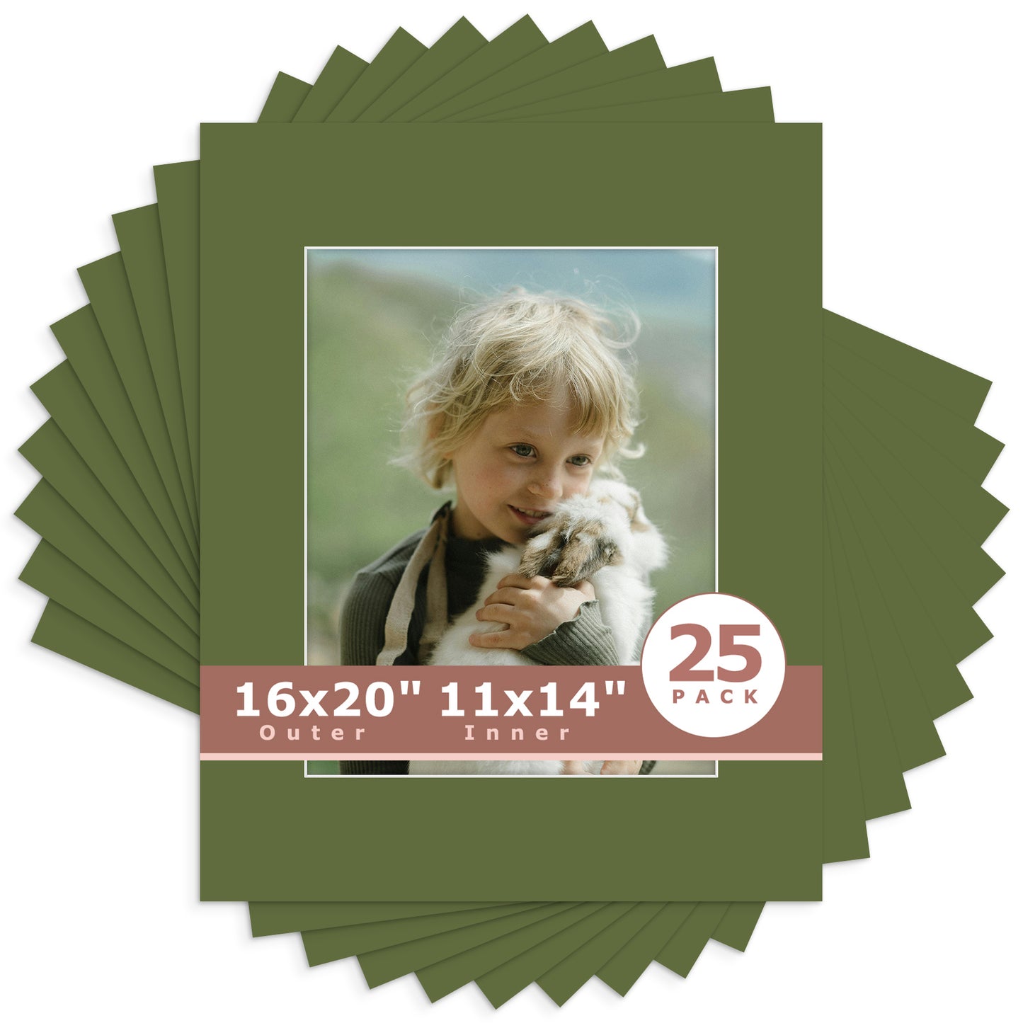 16x20 Whitecore Economy Pre-Cut Mat-Pack of 25 11x14 (exact opening 10.5x13.5) N134 Rock Garden