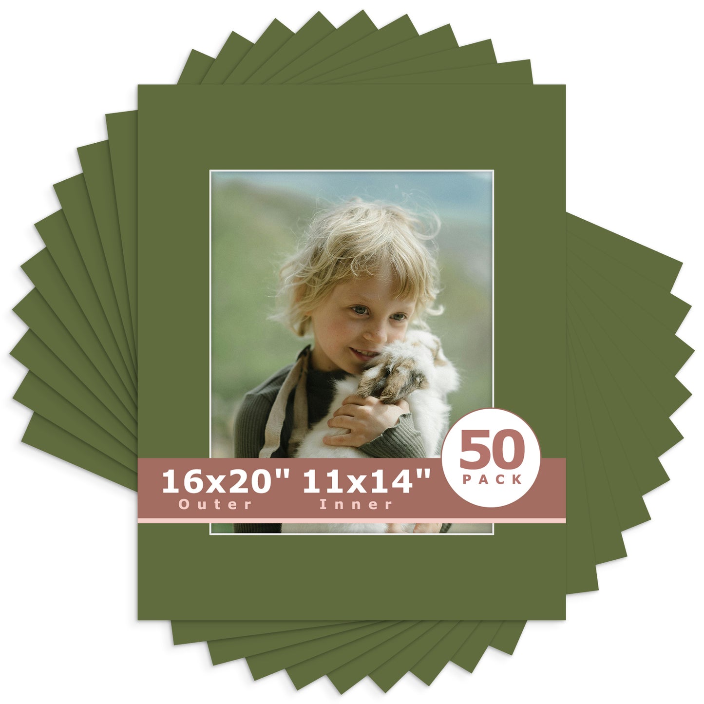 16x20 Whitecore Economy Pre-Cut Mat-Pack of 50 11x14 (exact opening 10.5x13.5) N134 Rock Garden