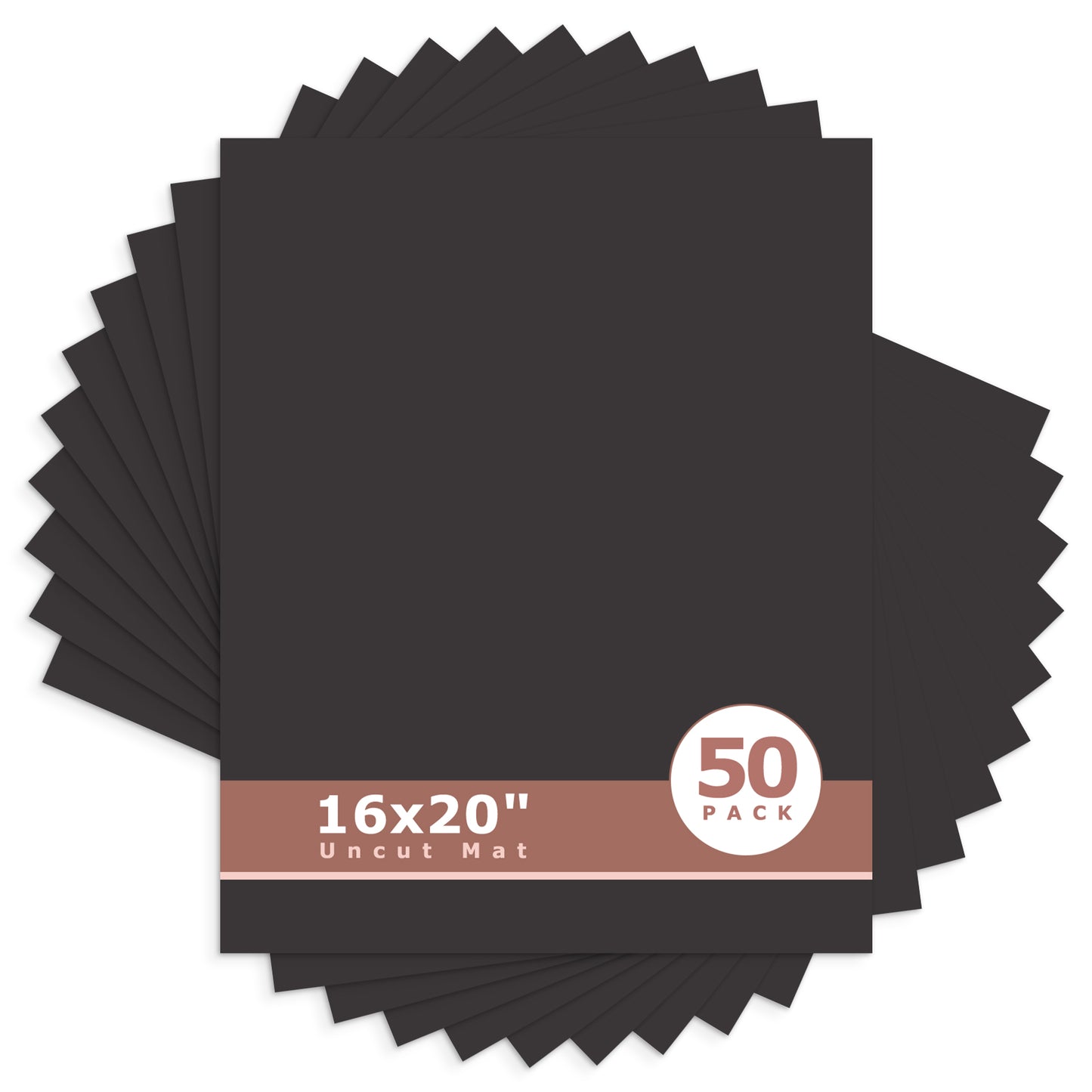 16x20 Uncut Mat Boards - Pack of 50 Black