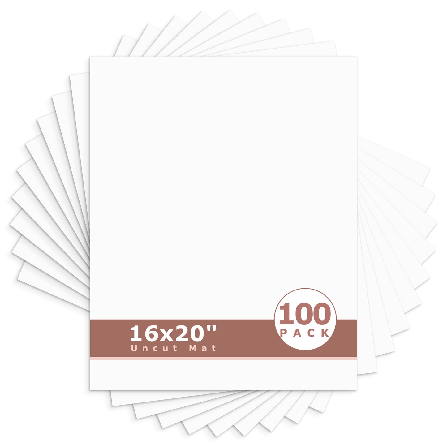 16x20 Uncut Mat Boards - Pack of 100 White