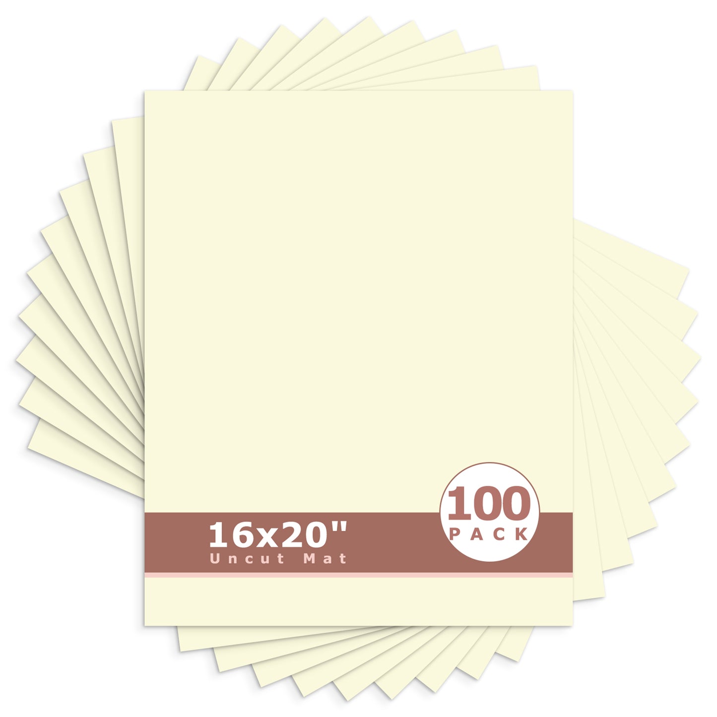 16x20 Uncut Mat Boards - Pack of 100 Ivory
