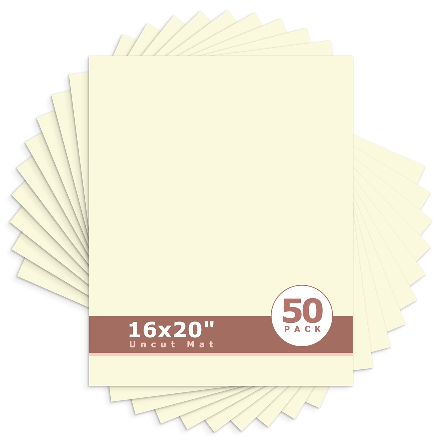 16x20 Uncut Mat Boards - Pack of 50 Ivory