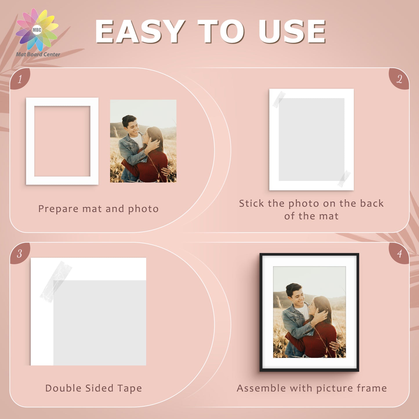 20x24 Whitecore Pre-Cut Mat Board for 16x20 Photo- Pack of 50